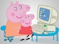 Spel Little Pig: At the computer
