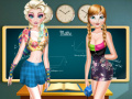 Spel Elsa And Anna Highschool Fashion