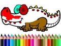 Spel Back To School: Aligator Coloring