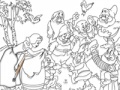 Spel Snow White with Dwarfs Online Coloring