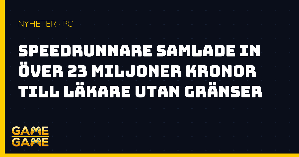Games Done Quick välgörenhetsmaraton, nyhetsgrafik från Game-Game