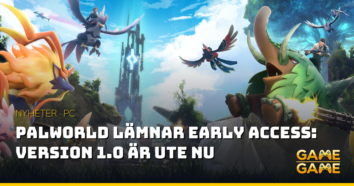 Palworld 1.0 ute nu, nyhetsgrafik från Game-Game