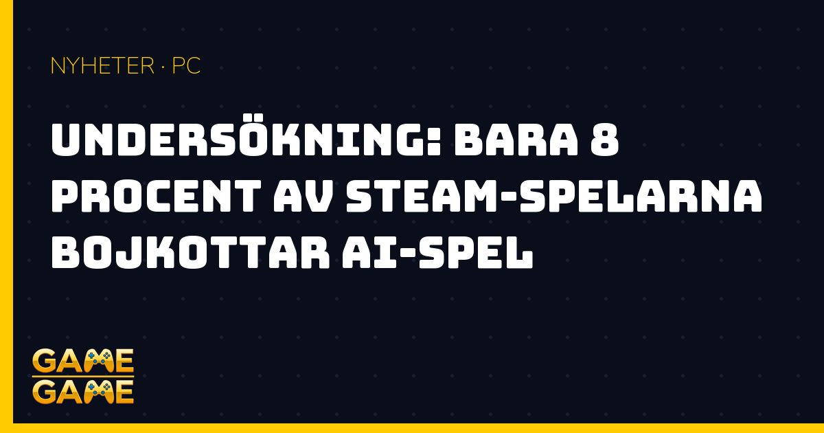 Steam AI-undersökning, nyhetsgrafik från Game-Game