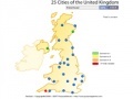 Spel 25 cities of the United Kingdom