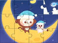 Spel Jigsaw Puzzle: Monkey With Moon