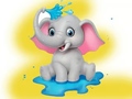 Spel Coloring Book: Elephant Spraying Water
