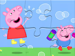 Spel Jigsaw Puzzle: Peppa Pig Blow Bubbles