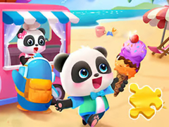 Spel Jigsaw Puzzle: Baby Panda Ice Cream Car