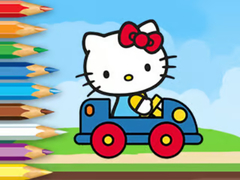 Spel Coloring Book: Hello Kitty Driving Car