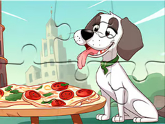 Spel Jigsaw Puzzle: Dog Eating Pizza