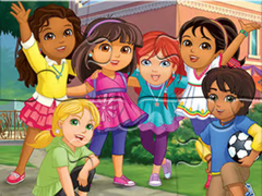 Spel Jigsaw Puzzle: Dora Into City