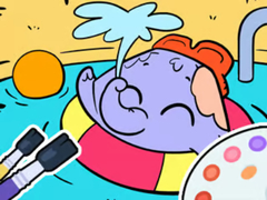 Spel Coloring Book: Elephant Swim