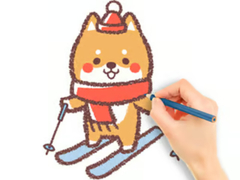 Spel Coloring Book: Skiing Puppy