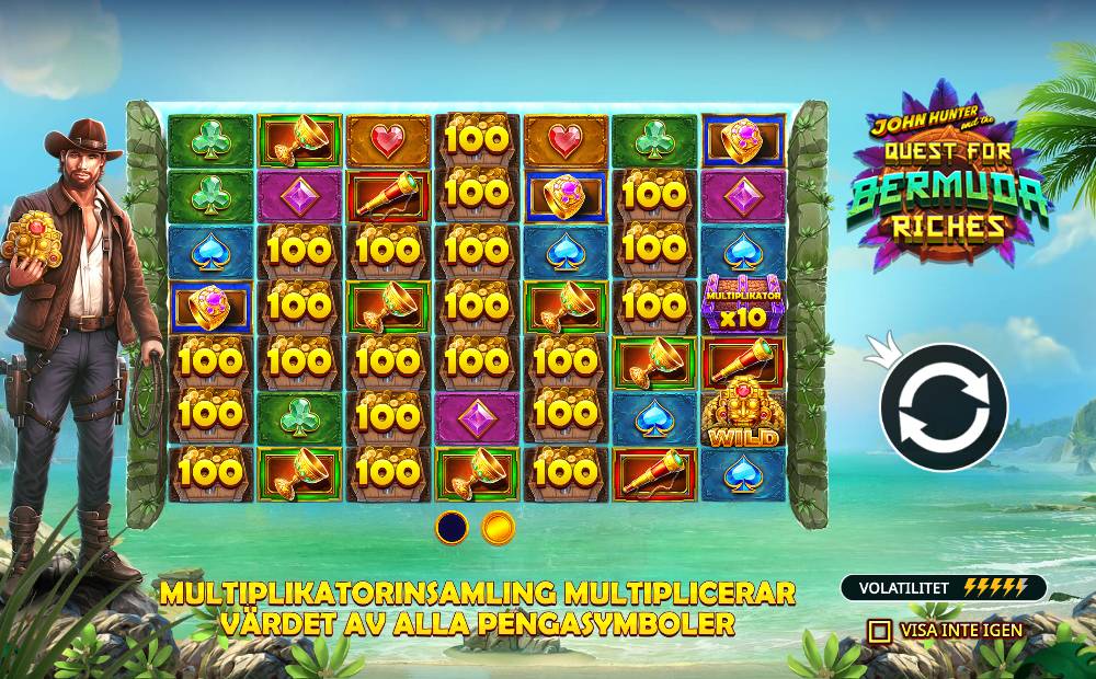 Skärmbild från Bermuda Riches slot demo hos Game-Game