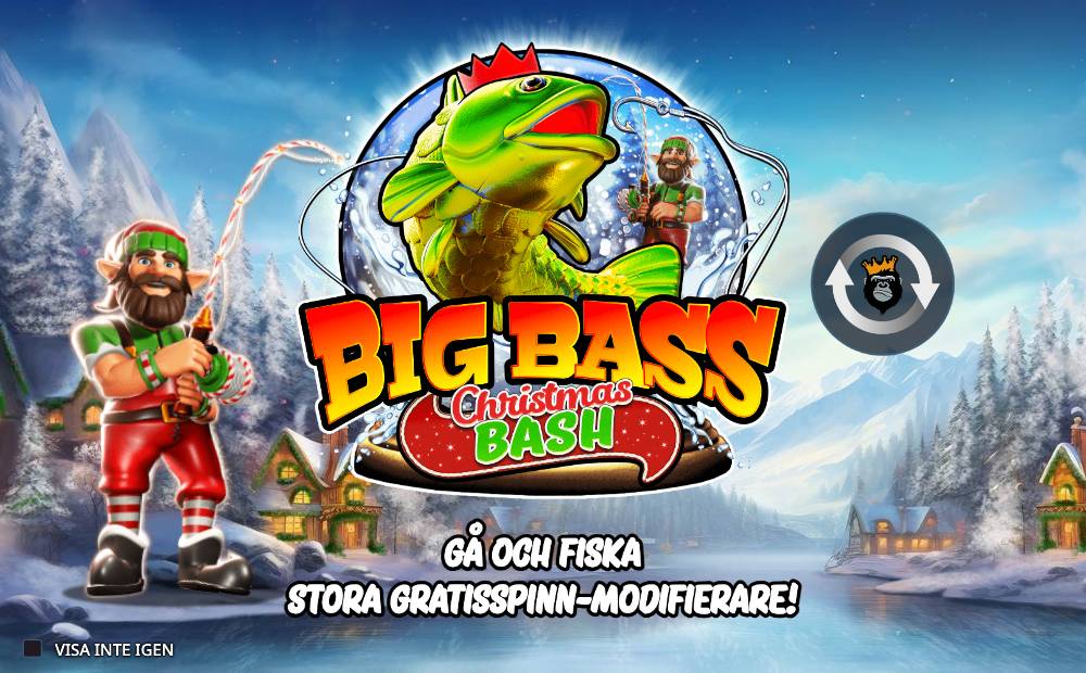 Skärmbild från Big Bass Splash Xmas slot demo hos Game-Game