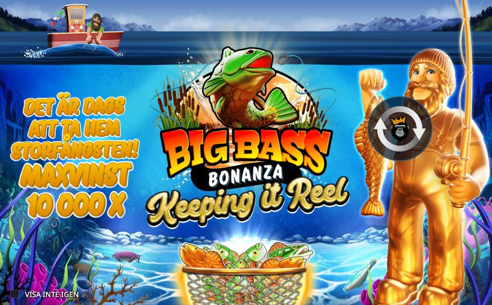 Skärmbild från Bigger Bass Bonanza slot demo hos Game-Game