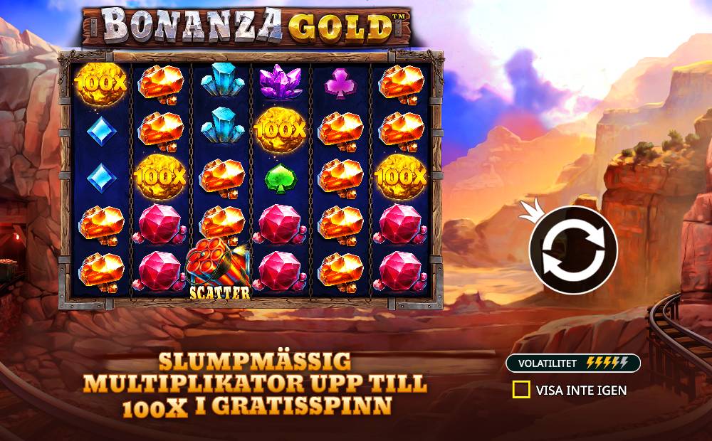 Skärmbild från Bonanza Gold slot demo hos Game-Game
