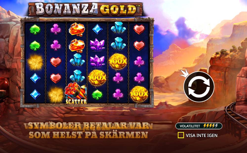 Skärmbild från Bonanza Gold slot demo hos Game-Game