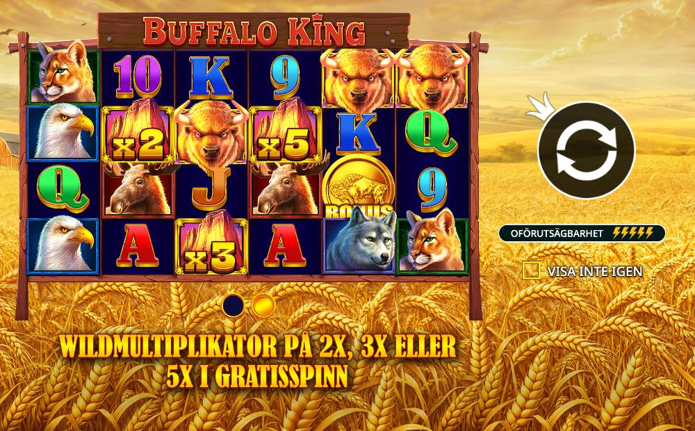 Skärmbild från Buffalo King slot demo hos Game-Game