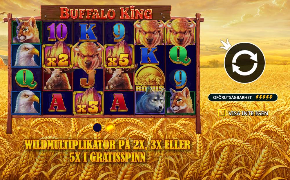 Skärmbild från Buffalo King slot demo hos Game-Game