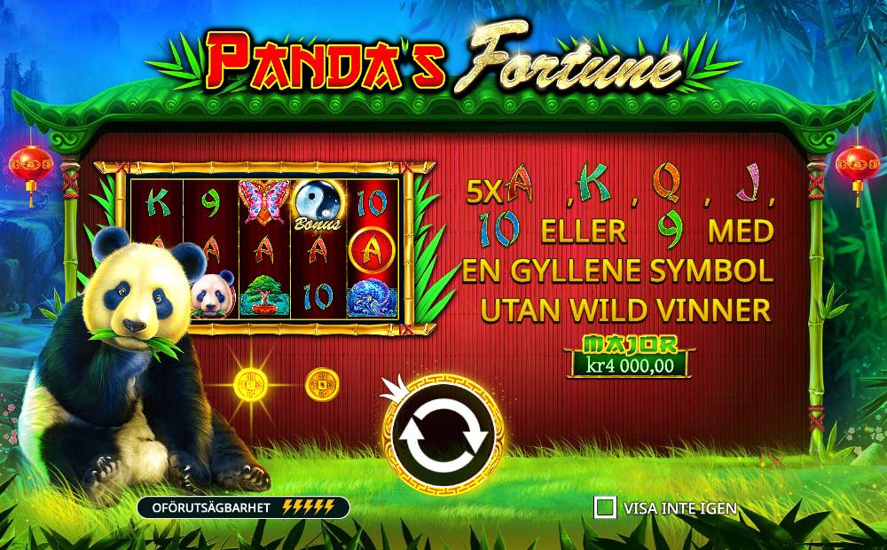 Skärmbild från Panda Fortune slot demo hos Game-Game