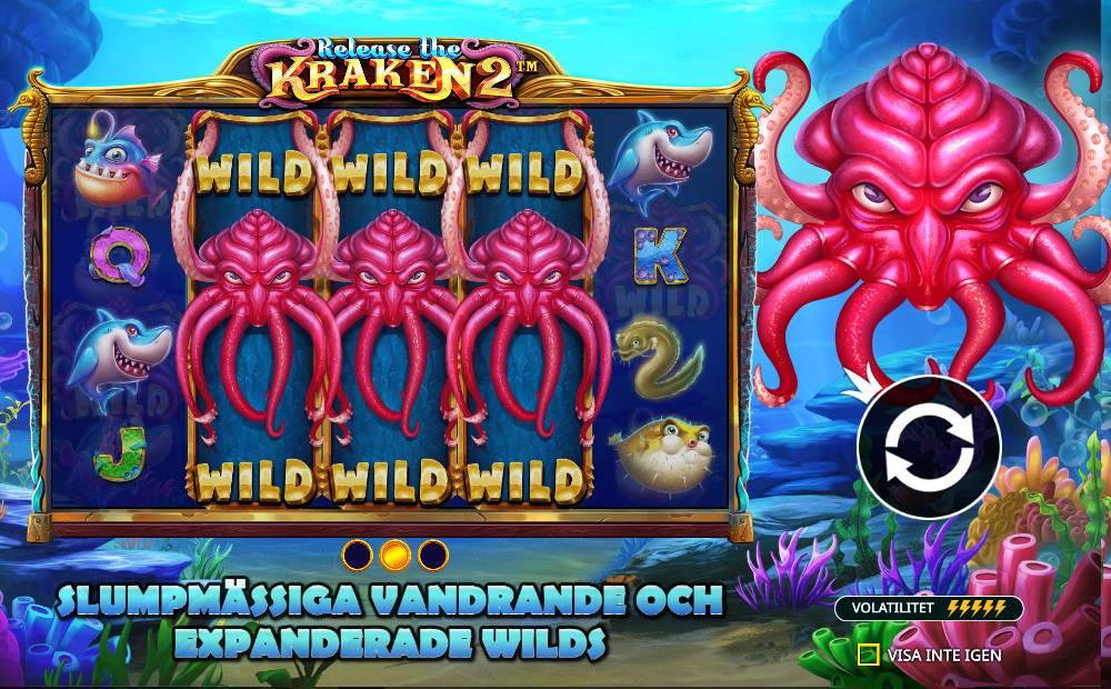 Skärmbild från Release the Kraken 2 slot demo hos Game-Game