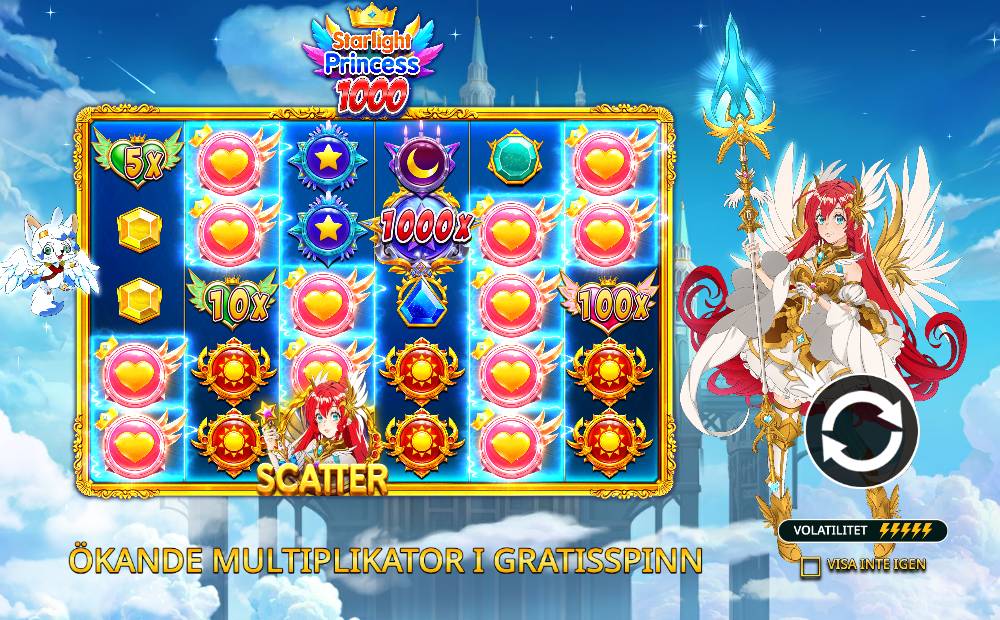 Skärmbild från Starlight Princess 1000 slot demo hos Game-Game