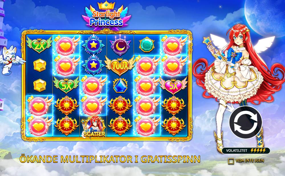 Skärmbild från Starlight Princess slot demo hos Game-Game