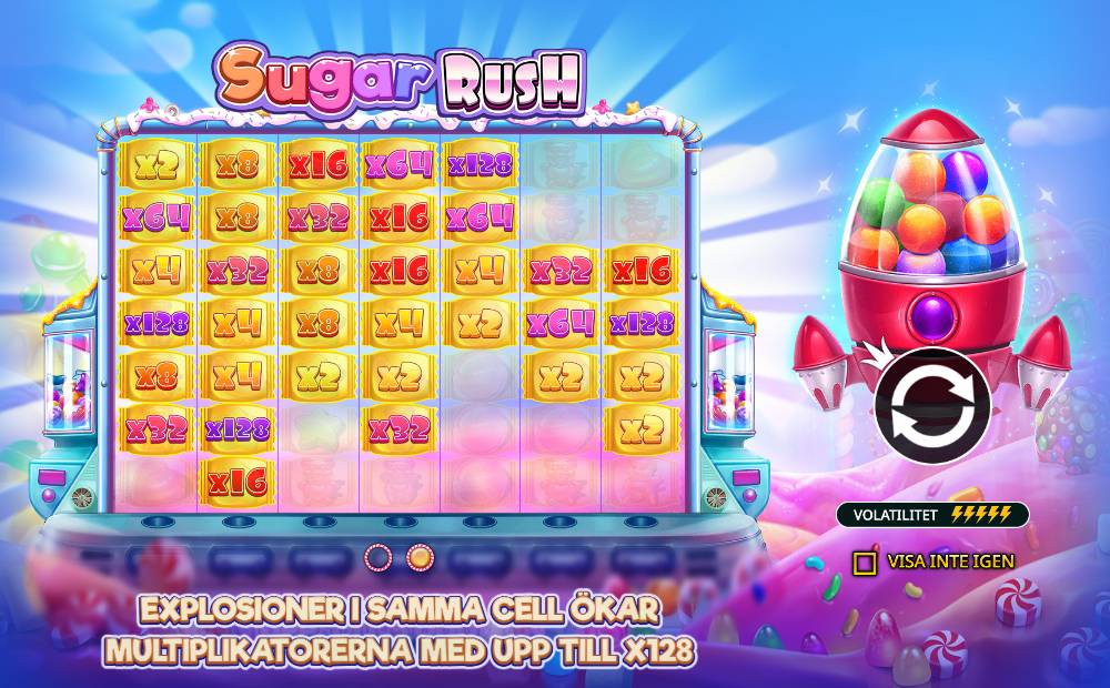 Skärmbild från Sugar Rush slot demo hos Game-Game