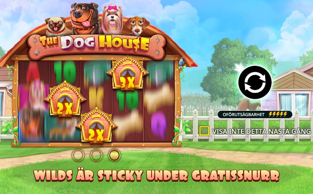 Skärmbild från The Dog House slot demo hos Game-Game