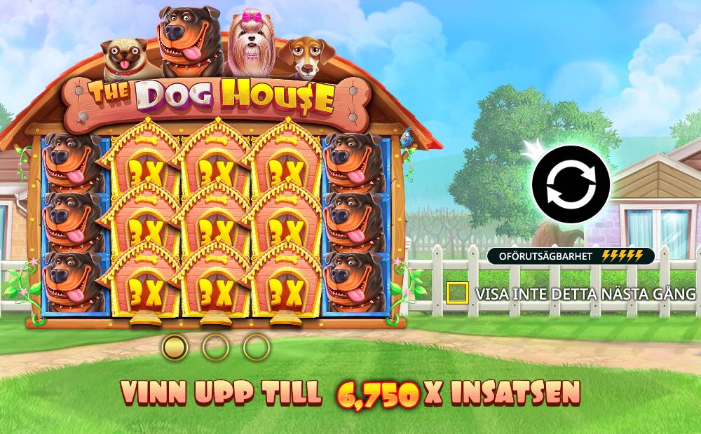 Skärmbild från The Dog House slot demo hos Game-Game