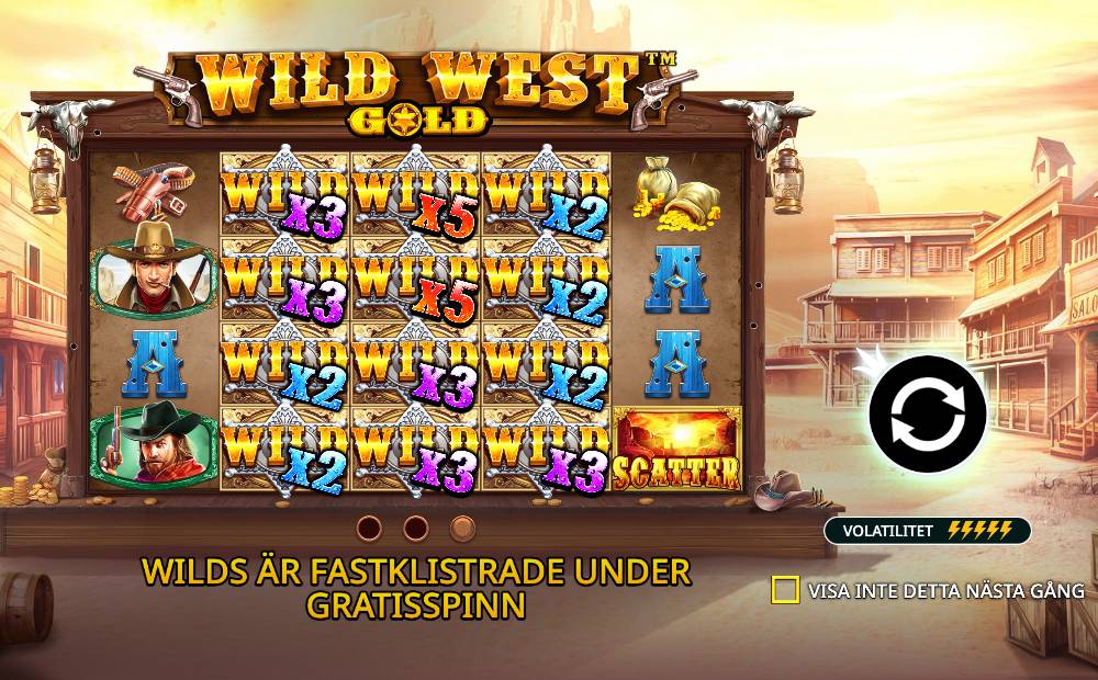 Skärmbild från Wild West Gold slot demo hos Game-Game
