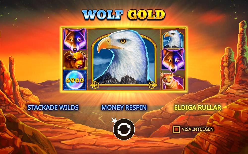 Skärmbild från Wolf Gold slot demo hos Game-Game