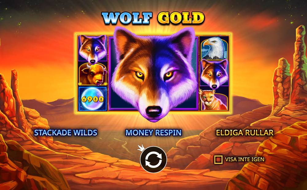 Skärmbild från Wolf Gold slot demo hos Game-Game